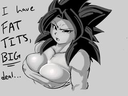 1girls angry black_hair breasts caulifla cleavage clothing dragon_ball dragon_ball_super english_text female female_only huge_breasts large_breasts looking_at_viewer muscular_female nipple_bulge pseudocel saiyan solo solo_female text tubetop rating:Questionable score:142 user:Caulifla_Bratty_Saiyan