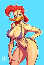  1girls anthro bikini disney female female_only fontez mallory_mcmallard mighty_ducks solo  rating:questionable score: user:gogobananas