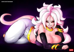 1girls 2010s android_21 black_sclera breasts cleavage dark_persona dragon_ball dragon_ball_fighterz female female_only huge_breasts humanoid long_hair majin majin_android_21 monster_girl pink_skin pointy_ears red_eyes solo solo_female tagme tail thighs white_hair witchking00 rating:Explicit score:91 user:Dragonballgt9999