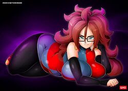 1girls android_21 android_21_(human) breasts dragon_ball dragon_ball_fighterz female female_only glasses huge_breasts shounen_jump solo solo_female thighs witchking00 rating:Explicit score:94 user:Dragonballgt9999