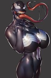 1girls 5_fingers alien alternate_breast_size alternate_outfit ass belly belly_button big_ass big_breasts black_skin breasts cleavage female female_only fit grey_background gwen_stacy gwenom hand_on_breast hips huge_breasts humanoid large_ass large_breasts living_suit long_tongue looking_at_viewer marvel marvel_comics muscular muscular_female navel no_nipples no_pussy open_mouth ph pose saliva saliva_string sharp_teeth she-venom simple_background slime smile smiling smiling_at_viewer solo solo_female source_request spider-gwen spider-man_(series) standing symbiote teeth thick thick_ass thick_thighs thighs tongue tongue_out top_heavy venom voluptuous wet white_eyes wide_hips rating:Safe score:472 user:LifeDrainFetish