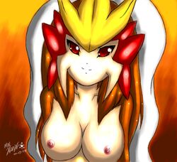 anthro breasts color entei female female_only fur furry mn_xenx nipples nude pokemon solo tagme rating:Explicit score:2 user:bot