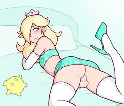 1boy ass backsack bed crossdressing dross elbow_gloves femboy genderswap_(ftm) girly gloves high_heels male_focus male_only mario_(series) miniskirt nintendo prince_ronaldo princess_rosalina rule_63 solo stiletto_heels super_mario_galaxy taint testicles thighhighs top trap tubetop rating:Explicit score:397 user:kimboh