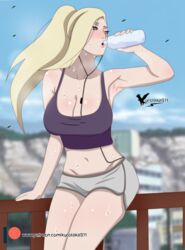 1girls 2020 after_workout agung911 armpit big_breasts blonde_hair blue_eyes blush booty_shorts boruto:_naruto_next_generations breasts cleavage drinking earbuds female female_only ino_yamanaka leaves long_hair naruto naruto_(series) ponytail shorts solo sports_bra sweat sweatdrop sweating sweaty tank_top tied_hair water water_bottle wet_clothes white_skin rating:Questionable score:229 user:UnrealHarbor