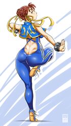 ass_cleavage bayeuxman big_ass brown_hair butt_crack capcom chun-li double_bun female female_only mature_female solo solo_female solo_focus street_fighter thick_thighs rating:Explicit score:51 user:Deku51