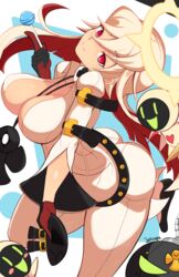 1girls 2021 arc_system_works arched_back artist_signature ass ass_up belt blonde_hair bodysuit breasts bubble_butt candy cleavage clothed clothed_female eyebrows_visible_through_hair female female_focus female_only gloves guilty_gear guilty_gear_xrd halo head_tilt hi_res holding_object jack-o'_valentine jellcaps large_ass large_breasts lolipop long_hair long_sleeves looking_at_viewer necklace necklace_between_breasts red_eyes red_gloves red_hair shiny_skin simple_background skin_tight skin_tight_suit slim_waist smile smiling_at_viewer two_tone_hair white_border rating:Questionable score:127 user:Cero_Oscuras