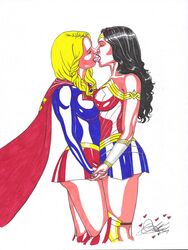 2019 2girls blonde_hair dc_comics holding_hands justice_league kaywest kissing supergirl superman_(series) tongue_kiss tongue_out wonder_woman wonder_woman_(series) yuri rating:Explicit score:19 user:JeJo