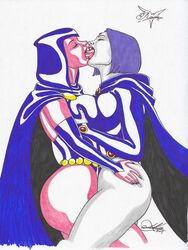 2019 2girls bob_cut breast_press cape cartoon_network cloak crossover dc dc_comics extreme_french_kiss female female_only forehead_jewel french_kiss grey_skin kaywest kissing leotard multiple_girls purple_hair rachel_roth raven_(dc) red_lipstick selfcest smooth_skin square_crossover teen_titans thighs tongue_kiss tongue_out yuri rating:Explicit score:26 user:JeJo