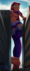 1girls big_breasts breasts cleavage dc feet female female_only giantess large_breasts ravenravenraven starfire teen_titans toes rating:Questionable score:24 user:justausername