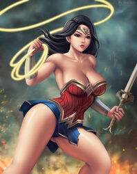 1girls big_breasts breasts cleavage dc_comics diana_prince female female_only flowerxl large_breasts solo wonder_woman wonder_woman_(series) rating:Questionable score:77 user:justausername