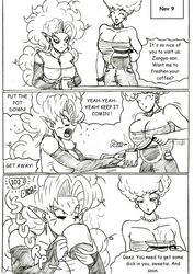 2girls coffee coffee_cup coffee_mug crazy_eyes crazy_look dragon_ball dragon_ball_super dragon_ball_z english_text gilf no_nut_november page_9 panchy panchy_(dragon_ball) panchy_briefs stressed thewritefiction zangya rating:Questionable score:11 user:Omnidragon10