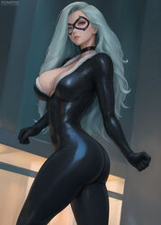 1female ass black_bodysuit black_cat_(marvel) black_suit blue_eyes bodysuit breasts cleavage collar domino_mask felicia_hardy female female_only flowerxl hair_between_eyes large_breasts light-skinned_female long_hair looking_at_viewer marvel mask open_mouth skin_tight solo standing thighs voluptuous voluptuous_female white_hair rating:Questionable score:96 user:Patrick_PAT