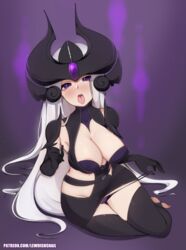 clothed helmet horns league_of_legends lewdishsnail lingerie purple_eyes syndra white_hair rating:Explicit score:66 user:HaremEmperorKayn