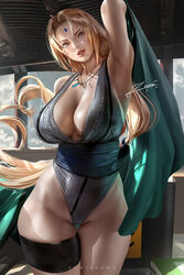 1girls arm_up armpits bare_legs big_breasts big_hips big_thighs blonde_hair breasts cleavage clothed clothed_female curvy female female_only haori huge_breasts large_breasts leotard long_hair looking_at_viewer naruto no_pants pinup solo standing thick_thighs thighhighs tsunade wide_hips zumi rating:Questionable score:424 user:justausername