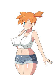 1girls big_breasts blush dd_(artist) green_eyes gym_leader human kasumi_(pokemon) large_breasts misty_(pokemon) misty_(pokemon_lgpe) navel nintendo nipples orange_hair pokemon pokemon_lgpe pokemon_rgby thick_thighs wide_hips rating:Safe score:35 user:Misty_lover