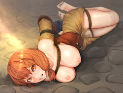 1girls angry bare_legs barefoot bondage bottomless breasts breasts_out crying feet female female_only femsub fire_emblem fire_emblem:_three_houses leonie_pinelli lying nude orange_hair pantless pocari66 rope rope_bondage solo tearing_up tears tied tied_arms tied_hands tied_legs tied_up toes torn_clothes torn_clothing rating:Explicit score:204 user:kris923