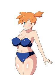 1girls alternate_breast_size big_breasts bikini blue_bikini blush dd_(artist) female female_only green_eyes human kasumi_(pokemon) large_breasts misty_(pokemon) misty_(pokemon_rgby) nintendo nipples orange_hair pokemon solo swimsuit rating:Questionable score:40 user:Misty_lover