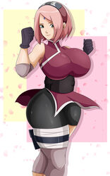 big_breasts female female_only green_eyes naruto naruto:_the_last naruto_(series) pink_hair sakura_haruno short_hair solo solo_female solo_focus sonson-sensei thick_thighs rating:Explicit score:161 user:Ponic5