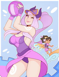 league_of_legends pool_party_syndra splashbrush syndra taliyah rating:Questionable score:109 user:Hiusken