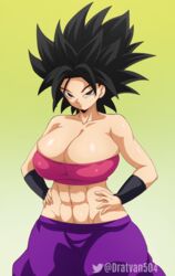 abs armband big_breasts black_eyes black_hair breasts caulifla cleavage dragon_ball dragon_ball_super dragon_ball_z dratvan female female_only light-skinned_female light_skin long_hair looking_at_viewer saiyan self_upload solo spiky_hair rating:Explicit score:145 user:Dratvan504