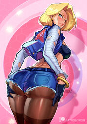 1girls alternate_version_available android_18 ass ass_support blonde_hair blue_eyes cameltoe cleavage curvy dragon_ball erect_nipples female huge_areolae huge_ass huge_breasts puffy_nipples reiq short_hair short_shorts shorts thick_lips voluptuous wide_hips rating:Questionable score:272 user:FunkyFresh