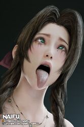 1girls 3d aerith_gainsborough ahe_gao braid brown_hair cross-eyed crossed_eyes eyes_rolling_back female female_only final_fantasy final_fantasy_vii final_fantasy_vii_remake green_eyes naifu necklace open_mouth solo tears tongue tongue_out rating:Questionable score:96 user:Naifu_NSFW