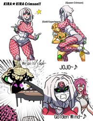 10:13 2020 4girls abs absurd_res arrow ass aura back big_ass big_muscles black_eyes black_sclera blonde_hair blush braid breast_squish breasts character_name cleavage clothed clothing crop_top diavolo english_text epitaph_(jjba) evil_grin eyebrows_visible_through_hair female female_only fishnets genderswap genderswap_(mtf) giorno_giovanna gloves gold_experience gold_experience_requiem green_eyes green_sclera grin hair_between_eyes hand_on_another's_shoulder hand_on_hip hand_on_leg hand_on_shoulder heart heart_cutout highres holding_arrow humanized humanoid jojo's_bizarre_adventure king_crimson ladybug large_breasts long_hair looking_at_another looking_at_viewer looking_back mannungei medium_breasts multiple_girls muscles muscular muscular_female musical_note navel one_eye_closed open_mouth piano pink_hair pink_skin playing_piano pointing pointing_at_viewer pose purple_eyes quaver raised_leg revealing_clothes rule_63 saliva saliva_trail scared shadow shoes short_hair simple_background singing single_braid small_breasts smile speed_lines stand_(jjba) star sweat sweating tears text thick_thighs thighs tongue transformation trembling vento_aureo white_background white_hair white_skin wide_hips wings wink yellow_gloves yellow_skin yuri rating:Questionable score:264 user:Blookryynnn