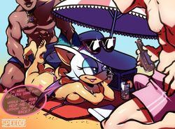 1girls 2boys anthro big_breasts breasts female furry large_breasts male rouge_the_bat sonic_(series) speedosausage rating:Explicit score:52 user:justausername