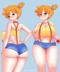 ass big_ass big_breasts blue_eyes breasts chubby curvaceous curvy dat_ass female female_only fladdykin human kasumi_(pokemon) large_ass large_breasts misty_(pokemon) nintendo nonude orange_hair pokemon sideboob slightly_chubby thick thick_thighs thighs rating:Questionable score:101 user:Misty_lover