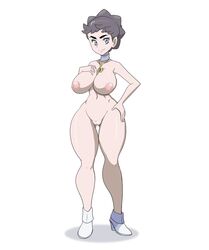 1girls areolae big_breasts blue_eyes champion choker curvy_figure diantha_(pokemon) female grey_hair high_resolution human innie_pussy mature_female nintendo nipples pale-skinned_female pale_skin pokemon pokemon_champion pokemon_xy pussy riffsandskulls short_hair thick_thighs thighs white_background wide_hips rating:Explicit score:69 user:Ugabuga