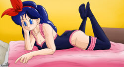 blue_eyes blue_hair dragon_ball female good_launch in_bed launch lingerie r0ckystar solo rating:Questionable score:26 user:Freezer88