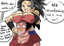 2girls big_breasts black_eyes black_hair blush breasts breasts_on_head busty caulifla cleavage dark-skinned_female dark_skin dragon_ball dragon_ball_super english_text female female_only female_saiyan green_eyes huge_breasts kale light-skinned_female light_skin long_hair multiple_girls muscular_female musk musk_clouds musky naughty_face pseudocel saiyan seductive seductive_smile smell smelly smile spiky_hair steam steamy sweat sweatdrop sweating sweaty text universe_6/universe_7 universe_6_saiyan/universe_7_saiyan voluptuous yuri rating:Questionable score:246 user:Kaiokenx34