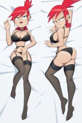 1girls ass bedroom_eyes big_ass black_legwear body_pillow_design cartoon_network dakimakura dakimakura_design earrings female foster's_home_for_imaginary_friends frankie_foster garter_straps hourglass_figure huge_breasts laying_down lingerie panties piercings ravenravenraven red_hair solo solo_female stockings wide_hips rating:Explicit score:367 user:Firefly_flyhigh