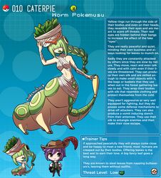 bug_girl caterpie caterpillar english_text green_hair hi_res kinkymation leaf monster_girl nintendo page_10 personification pokedex pokemon pokemon-girl_encyclopedia pokemon_rgby pokemusu profile purple_hair text what rating:Questionable score:65 user:Hung_Kyle_19