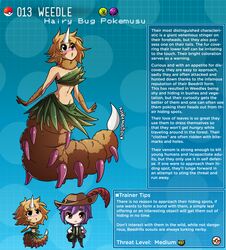 brown_fur bug_girl english_text hi_res kinkymation nintendo page_13 pokedex pokemon pokemon-girl_encyclopedia pokemon_rgby pokemusu profile text weedle rating:Questionable score:56 user:Hung_Kyle_19