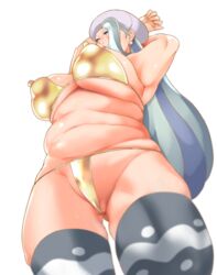 1girls belly big_breasts bikini blue_eyes blush chubby chubby_female earrings grey_hair hat large_breasts long_hair mature_female melony_(pokemon) milf mother nintendo otochichi pale-skinned_female pale_skin pokemon pokemon_ss sideboob thighhighs thong underboob rating:Questionable score:80 user:Ugabuga