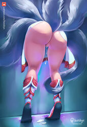 ahri ass bent_over big_ass bottomless female fox_tail glory_wall hanshyn league_of_legends no_panties pussy pussy_juice pussy_juice_drip riot_games stuck through_wall uncensored rating:Explicit score:257 user:crazybaby