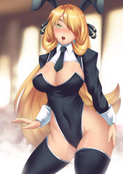 adapted_costume alternate_breast_size alternate_costume blonde_hair blouse brainwashed brainwashing breasts bunny_ears bunny_girl bunnysuit cintia_(pokémon) cleavage collared_blouse collared_shirt cynthia_(pokemon) dress_shirt eyes eyes_open female female_only formal haryudanto huge_breasts human human_only hypnosis hypnotized large_breasts long_hair mature_female mind_control nintendo pokemon pokemon_dppt shirt solo solo_female solo_focus spiral_eyes wing_collar yellow_eyes rating:Questionable score:176 user:Deku51