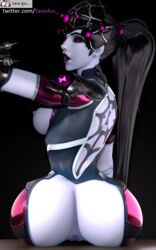 1girls 3d alternate_costume anus ass black_sclera blizzard_entertainment butt dark_blue_hair dat_ass eyelashes eyeshadow female female_only latex leggings long_hair looking_back looking_down overwatch pantyhose ponytail presenting_anus presenting_ass purple_eyes purple_eyeshadow purple_lipstick purple_skin saveass_ sitting slim solo spider_widowmaker tattoo widowmaker rating:Explicit score:102 user:SaveAss_