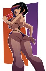 1girls ass big_ass big_breasts bikini black_hair dc duo_damsel female female_only legion_of_superheroes looking_at_viewer looking_back luornu_durgo panty_pull popsicle purple_eyes ravenravenraven short_hair solo solo_female solo_focus superheroine triplicate_girl worm's-eye_view rating:Explicit score:74 user:Deku51