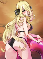 1girls alternate_costume ass bangs beach big_ass big_breasts bikini black_bikini black_swimsuit blonde_hair blush breasts cintia_(pokémon) cleavage cynthia_(pokemon) female female_only hair_ornament hair_over_one_eye large_breasts long_hair looking_at_viewer minacream navel pokémon pokemon pokemon_(game) pokemon_champion pokemon_dppt simple_background smile solo swimsuit very_long_hair rating:Questionable score:147 user:justausername