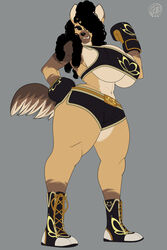 1girls anthro big_breasts boxing_gloves breasts cleavage curly_hair devan_yungyiff female female_only furry large_breasts looking_at_viewer neozoa nz_naughty solo thick_thighs wide_hips rating:Questionable score:41 user:justausername