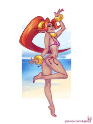 1girls ass_cleavage bikini biting_lip butt_crack din gerudo kajinman long_hair nintendo oracle_of_seasons ponytail red_hair solo the_legend_of_zelda rating:Questionable score:50 user:MegaMoo