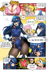 1boy 2girls big_breasts blonde_hair blue_hair breasts cleavage clothing comic crossover dialogue english_text female fire_emblem fire_emblem_awakening huge_breasts leotard link link_(breath_of_the_wild) lucina_(fire_emblem) male mario_(series) mask multiple_girls nintendo nipple_bulge princess_peach sasatseng speech_bubble text the_legend_of_zelda the_wrestling_princess wrestling_outfit rating:Questionable score:55 user:SplatLover