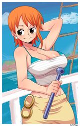 1girls big_breasts breasts cleavage clima-tact female female_only large_breasts nami one_piece pre-timeskip shounen_jump simmsy solo rating:Safe score:148 user:justausername