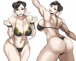 1girls abs ass big_ass big_breasts big_butt bikini bikini_top brown_eyes brown_hair butt chun-li clothed clothed_female clothes clothing cuffs_(clothing) earrings fat_ass female female_only fully_clothed hearts muscles muscular muscular_female plain_background revealing_clothes shibusun signature smile solo street_fighter street_fighter_v swimsuit thick thick_thighs thong thong_bikini white_background rating:Questionable score:196 user:Drocher34