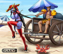 anal anal_insertion beach bit_gag blue_skin bondage carriage crab femsub gag gagged guaky horse_girl jarvan_lightshield_iv league_of_legends maledom ponygirl ponyplay pool_party_jarvan_iv pool_party_series pulling pulling_carriage shyvana whip rating:Explicit score:31 user:arandomretard333