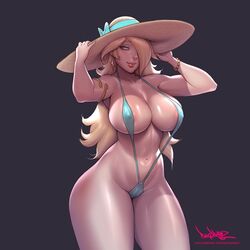 1girls big_breasts bimbo breasts cleavage female female_only large_breasts mario_(series) nintendo pinkdrawz princess_rosalina sling_bikini solo super_mario_galaxy thick_thighs wide_hips rating:Questionable score:381 user:justausername