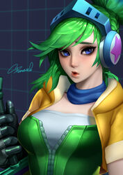 arcade_riven arcade_series green_hair league_of_legends riot_games riven sparrowl tagme rating:Safe score:33 user:andjoy