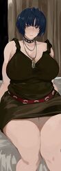 1girls big_breasts blue_hair chubby clothed female gerogero51 goth legs_together looking_at_viewer milf persona persona_5 solo solo_female spiked_collar tae_takemi thick_thighs rating:Safe score:185 user:TR1Iceman